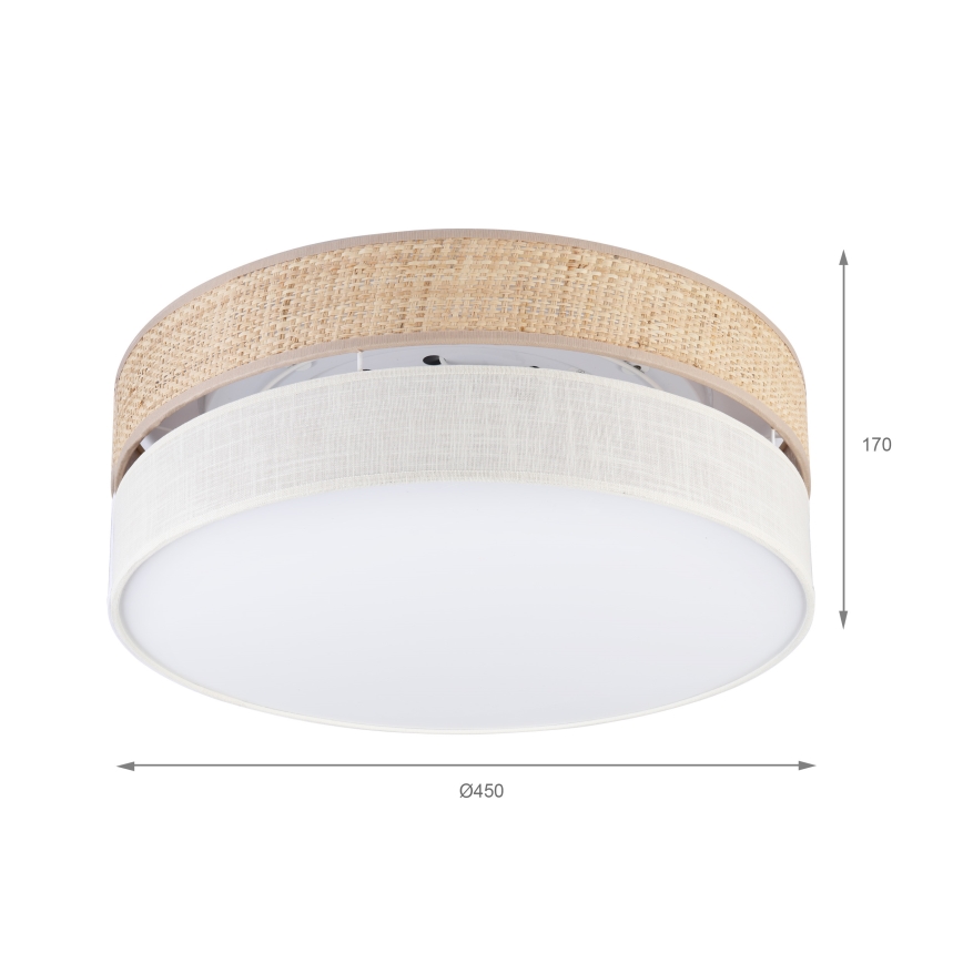 Plafondlamp SIRJA BOHO 2xE27/15W/230V Ø 45 cm beige/crème