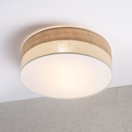 Plafondlamp SIRJA BOHO 2xE27/15W/230V Ø 45 cm beige/crème