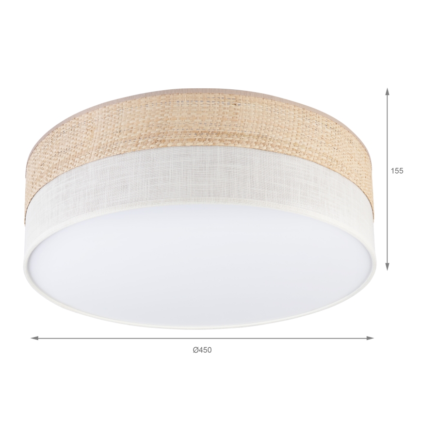 Plafondlamp SIRJA BOHO 2xE27/15W/230V Ø 45 cm beige/crème