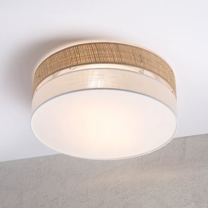 Plafondlamp SIRJA BOHO 2xE27/15W/230V Ø 45 cm beige/wit