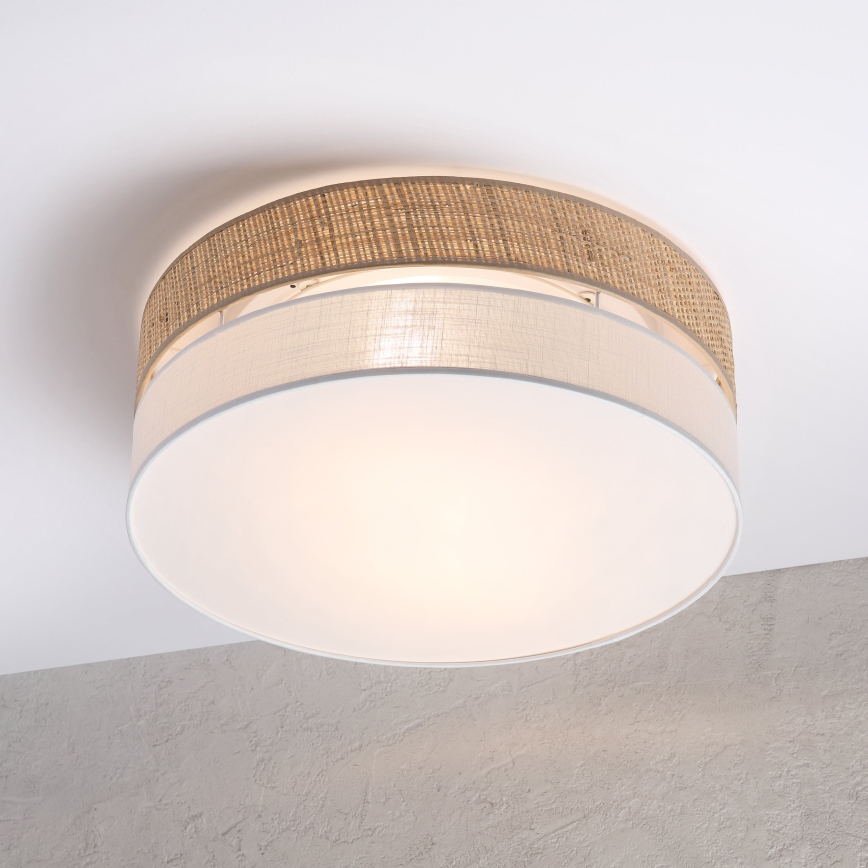 Plafondlamp SIRJA BOHO 2xE27/15W/230V Ø 45 cm beige/wit