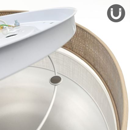 Plafondlamp SIRJA BOHO 2xE27/15W/230V Ø 45 cm beige/wit