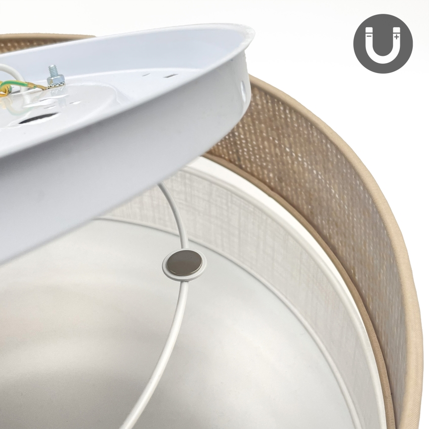 Plafondlamp SIRJA BOHO 2xE27/15W/230V Ø 45 cm beige/wit