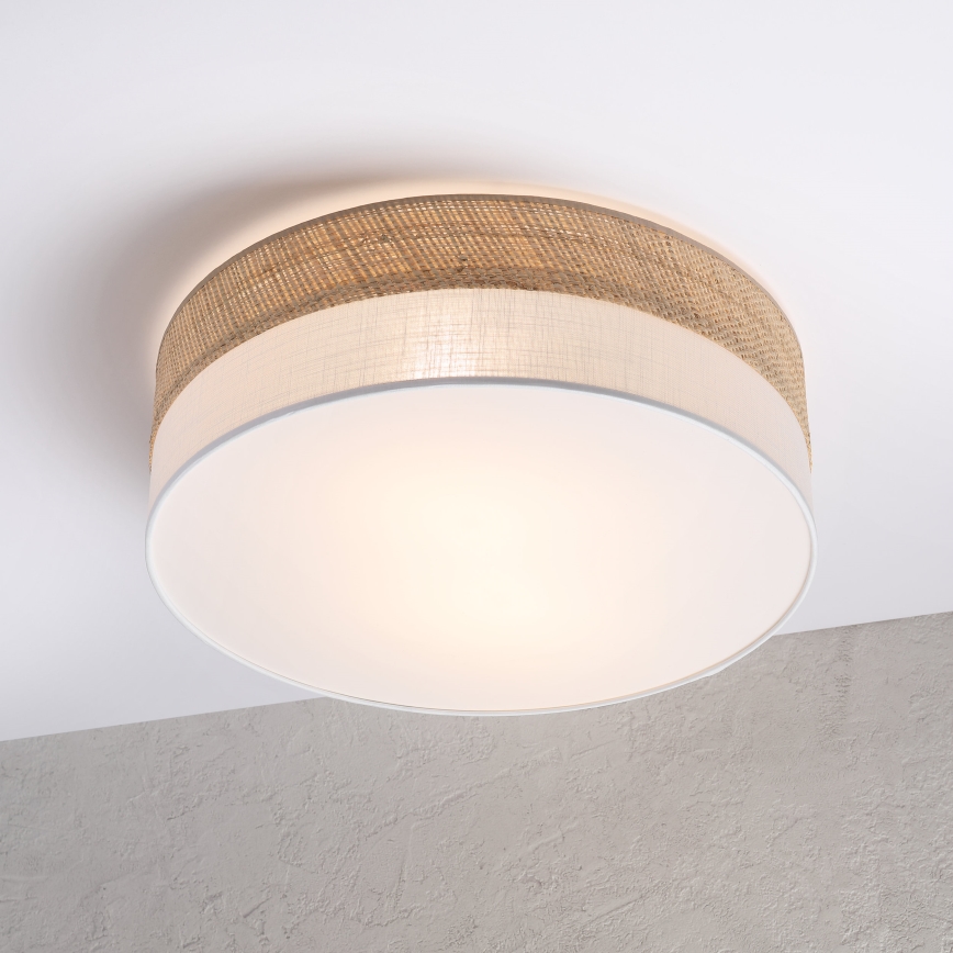 Plafondlamp SIRJA BOHO 2xE27/15W/230V Ø 45 cm beige/wit