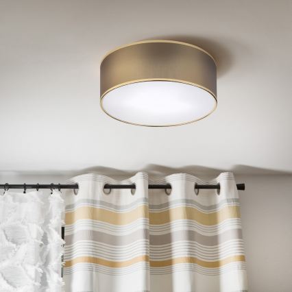 Plafondlamp SIRJA DOUBLE 2xE14/15W/230V Ø 35 cm bruin/goud