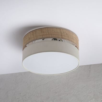 Plafondlamp SIRJA DOUBLE BOHO 2xE14/15W/230V Ø 35 cm beige/crème