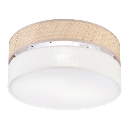 Plafondlamp SIRJA DOUBLE BOHO 2xE14/15W/230V Ø 35 cm beige/crème
