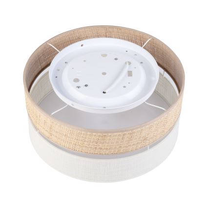 Plafondlamp SIRJA DOUBLE BOHO 2xE14/15W/230V Ø 35 cm beige/crème