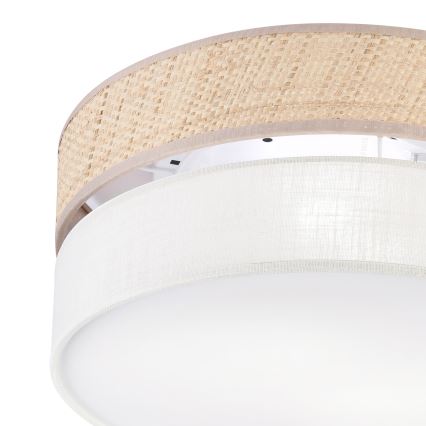 Plafondlamp SIRJA DOUBLE BOHO 2xE14/15W/230V Ø 35 cm beige/crème