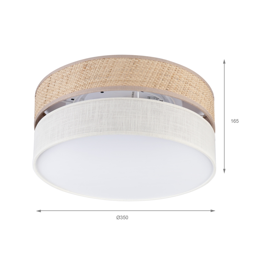 Plafondlamp SIRJA DOUBLE BOHO 2xE14/15W/230V Ø 35 cm beige/crème
