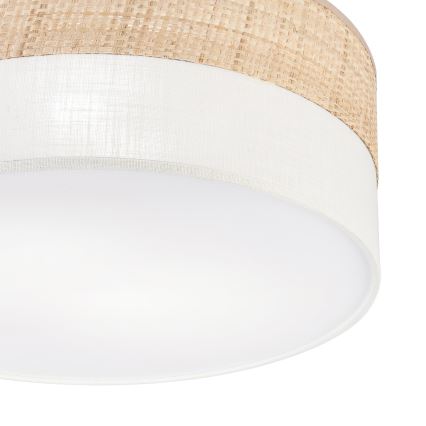 Plafondlamp SIRJA DOUBLE BOHO 2xE14/15W/230V Ø 35 cm beige/crème