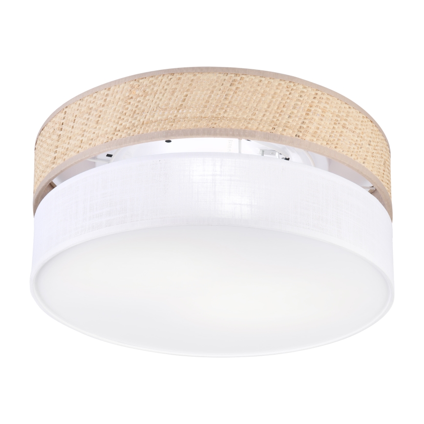 Plafondlamp SIRJA DOUBLE BOHO 2xE14/15W/230V Ø 35 cm beige/wit