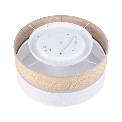 Plafondlamp SIRJA DOUBLE BOHO 2xE14/15W/230V Ø 35 cm beige/wit