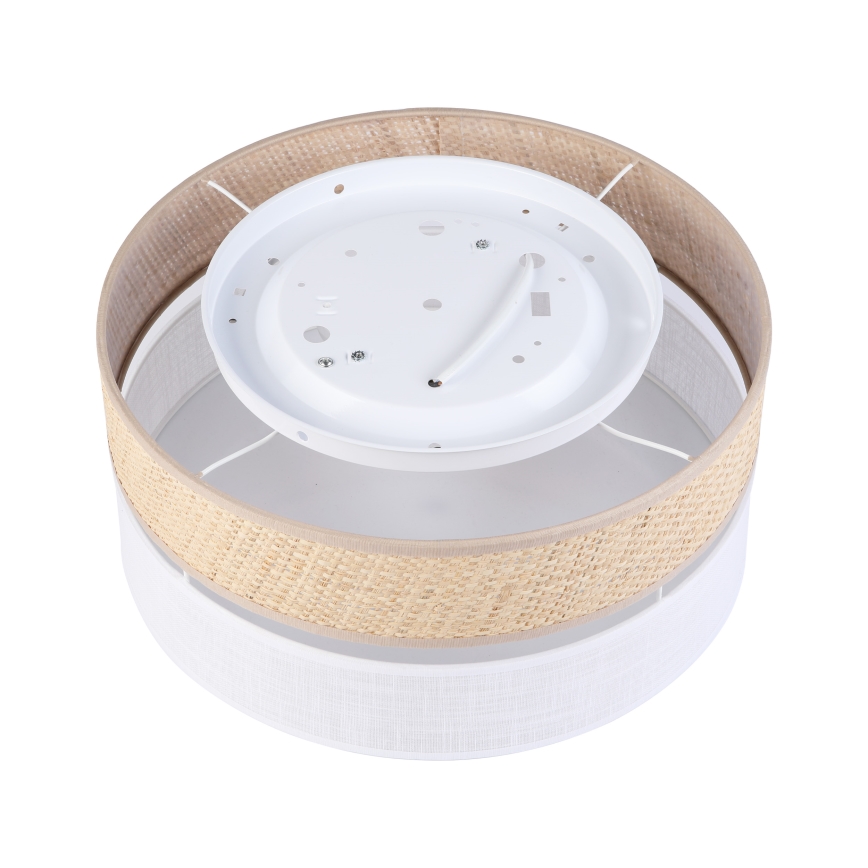 Plafondlamp SIRJA DOUBLE BOHO 2xE14/15W/230V Ø 35 cm beige/wit