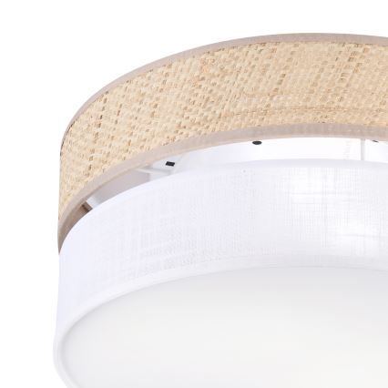 Plafondlamp SIRJA DOUBLE BOHO 2xE14/15W/230V Ø 35 cm beige/wit