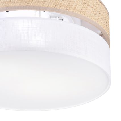 Plafondlamp SIRJA DOUBLE BOHO 2xE14/15W/230V Ø 35 cm beige/wit