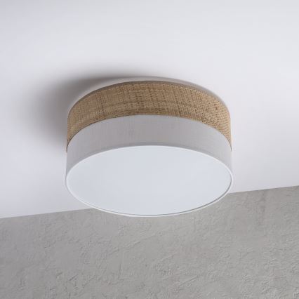 Plafondlamp SIRJA DOUBLE BOHO 2xE14/15W/230V Ø 35 cm beige/wit