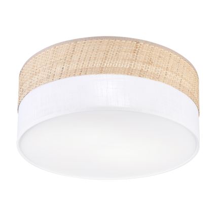 Plafondlamp SIRJA DOUBLE BOHO 2xE14/15W/230V Ø 35 cm beige/wit