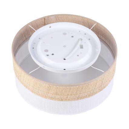 Plafondlamp SIRJA DOUBLE BOHO 2xE14/15W/230V Ø 35 cm beige/wit