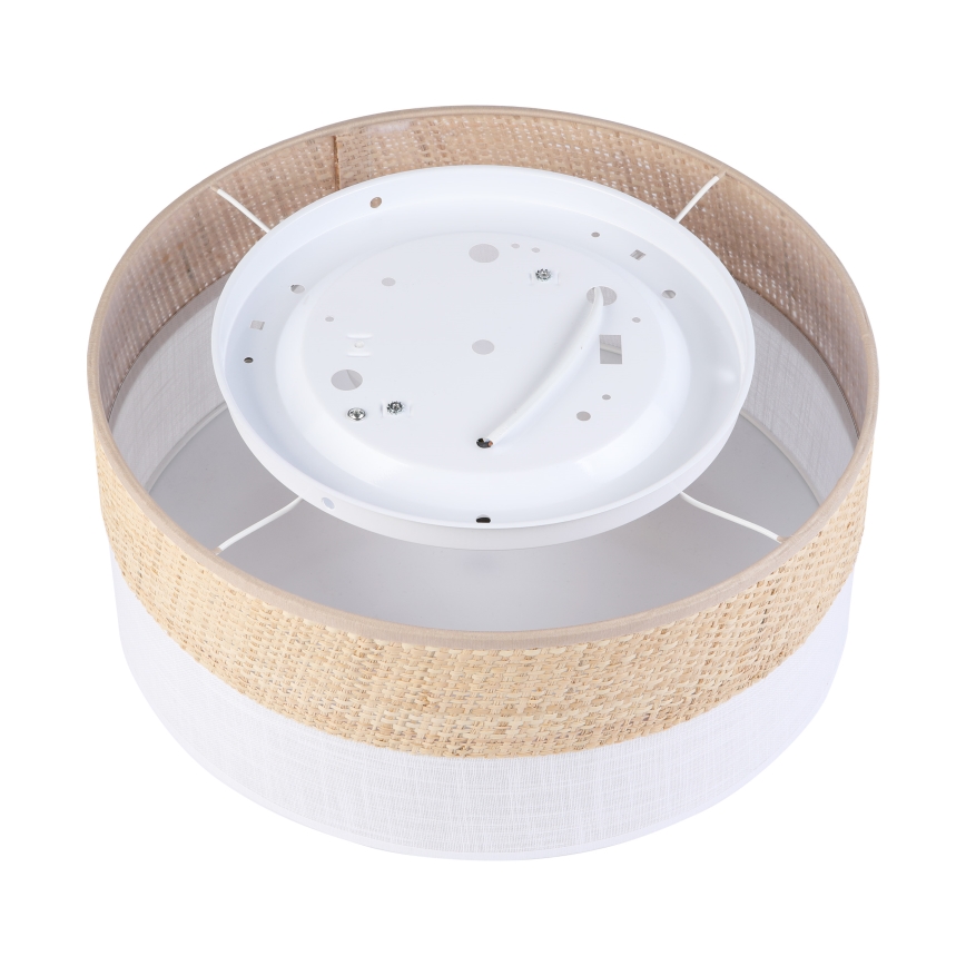 Plafondlamp SIRJA DOUBLE BOHO 2xE14/15W/230V Ø 35 cm beige/wit