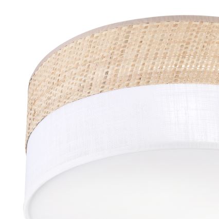 Plafondlamp SIRJA DOUBLE BOHO 2xE14/15W/230V Ø 35 cm beige/wit