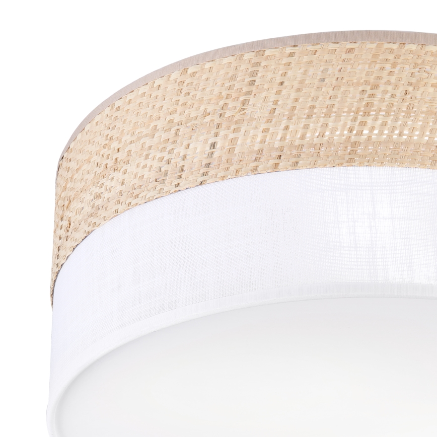 Plafondlamp SIRJA DOUBLE BOHO 2xE14/15W/230V Ø 35 cm beige/wit