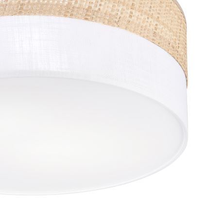 Plafondlamp SIRJA DOUBLE BOHO 2xE14/15W/230V Ø 35 cm beige/wit