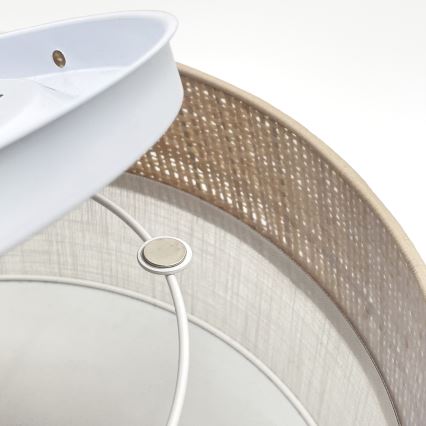 Plafondlamp SIRJA DOUBLE BOHO 2xE14/15W/230V Ø 35 cm beige/wit