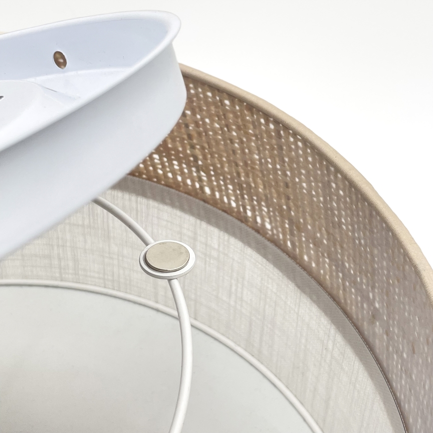 Plafondlamp SIRJA DOUBLE BOHO 2xE14/15W/230V Ø 35 cm beige/wit