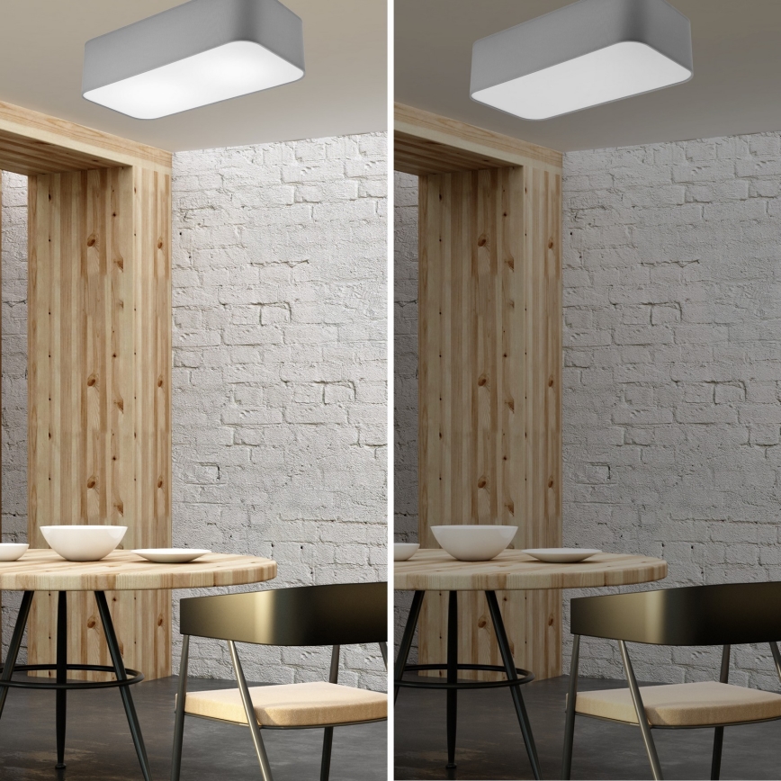 Plafondlamp SIRJA SQUARE 2xE27/15W/230V grijs