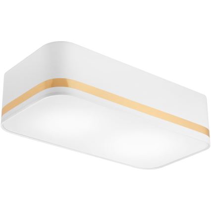 Plafondlamp SIRJA SQUARE STRIPE 2xE27/15W/230V wit/goud