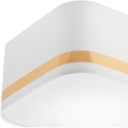 Plafondlamp SIRJA SQUARE STRIPE 2xE27/15W/230V wit/goud