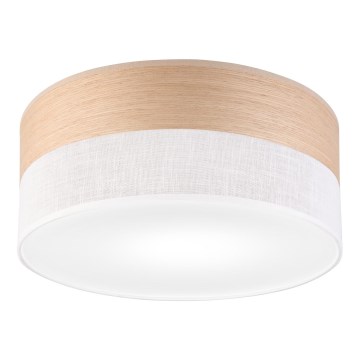 Plafondlamp SIRJA WOOD 1xE27/15W/230V diameter 35 cm wit/eiken