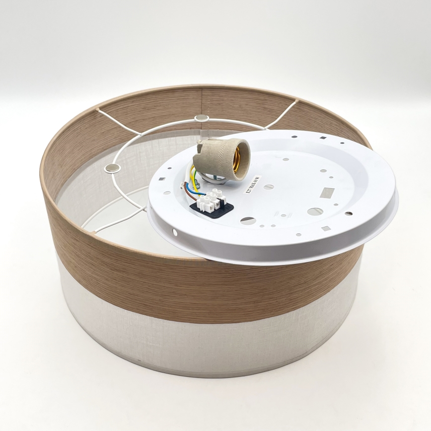 Plafondlamp SIRJA WOOD 1xE27/15W/230V diameter 35 cm wit/eiken