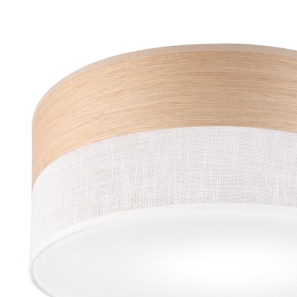 Plafondlamp SIRJA WOOD 1xE27/15W/230V diameter 35 cm wit/eiken