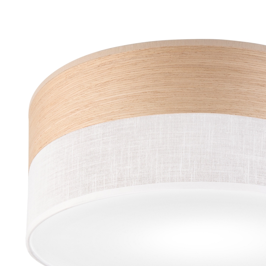 Plafondlamp SIRJA WOOD 1xE27/15W/230V diameter 35 cm wit/eiken