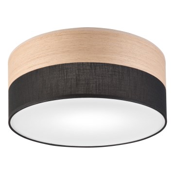 Plafondlamp SIRJA WOOD 1xE27/15W/230V diameter 35 cm zwart/eiken