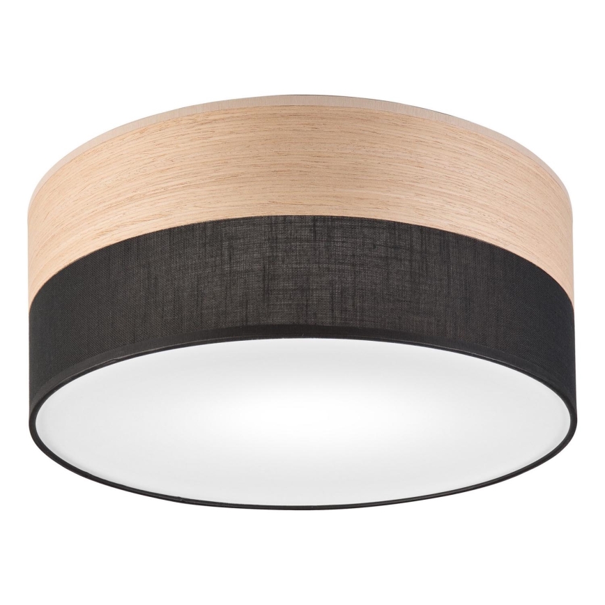 Plafondlamp SIRJA WOOD 1xE27/15W/230V diameter 35 cm zwart/eiken