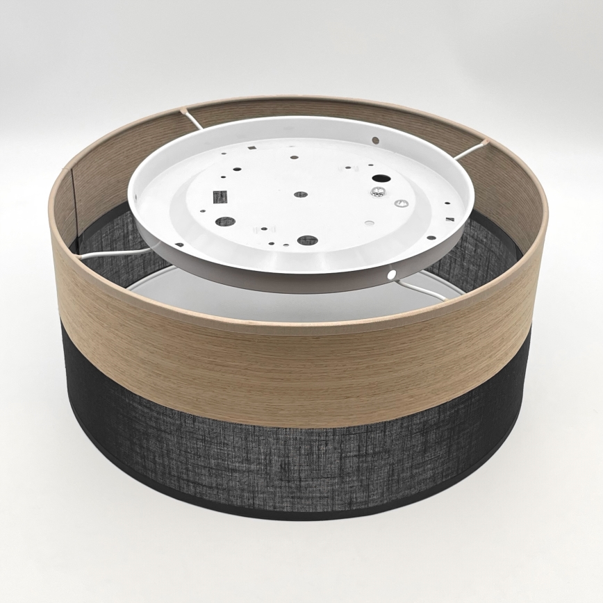 Plafondlamp SIRJA WOOD 1xE27/15W/230V diameter 35 cm zwart/eiken
