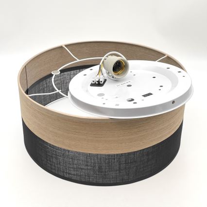 Plafondlamp SIRJA WOOD 1xE27/15W/230V diameter 35 cm zwart/eiken