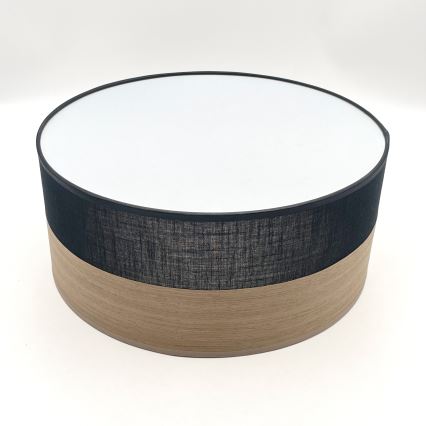 Plafondlamp SIRJA WOOD 1xE27/15W/230V diameter 35 cm zwart/eiken