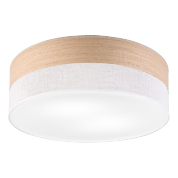 Plafondlamp SIRJA WOOD 2xE27/15W/230V diameter 45 cm wit/eiken