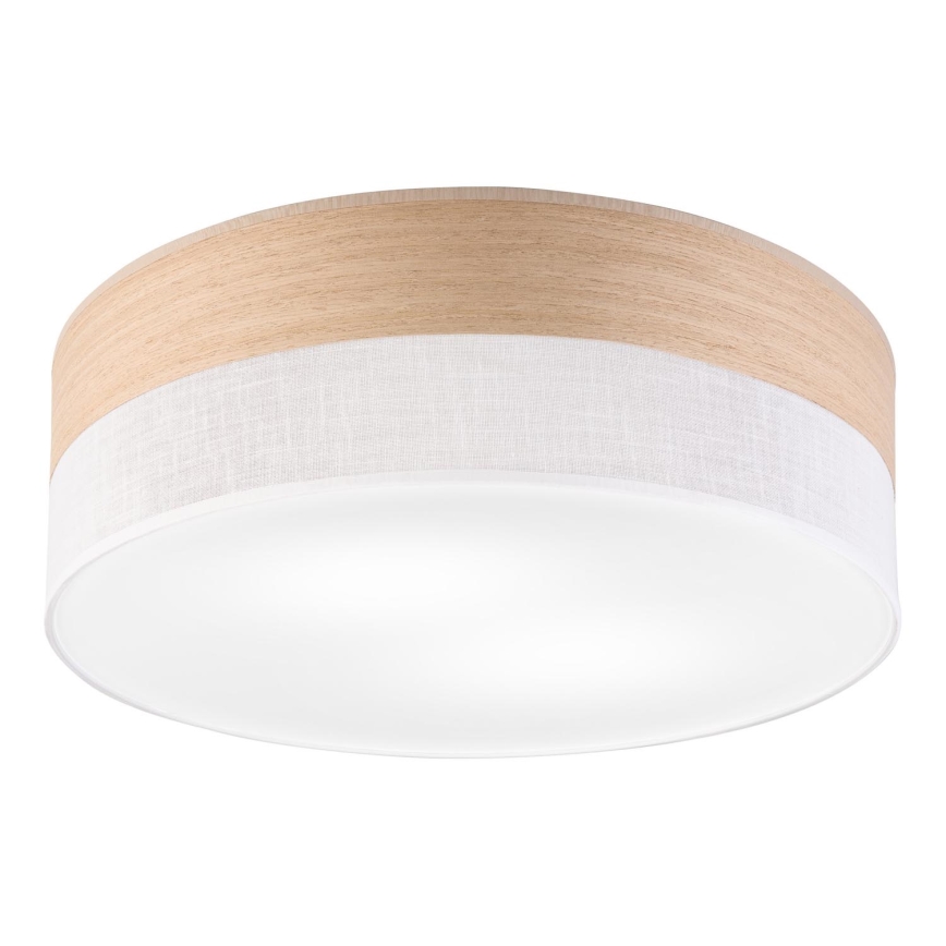 Plafondlamp SIRJA WOOD 2xE27/15W/230V diameter 45 cm wit/eiken