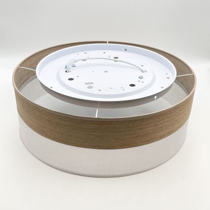 Plafondlamp SIRJA WOOD 2xE27/15W/230V diameter 45 cm wit/eiken