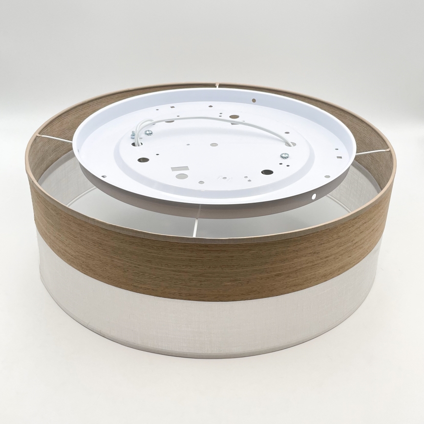 Plafondlamp SIRJA WOOD 2xE27/15W/230V diameter 45 cm wit/eiken