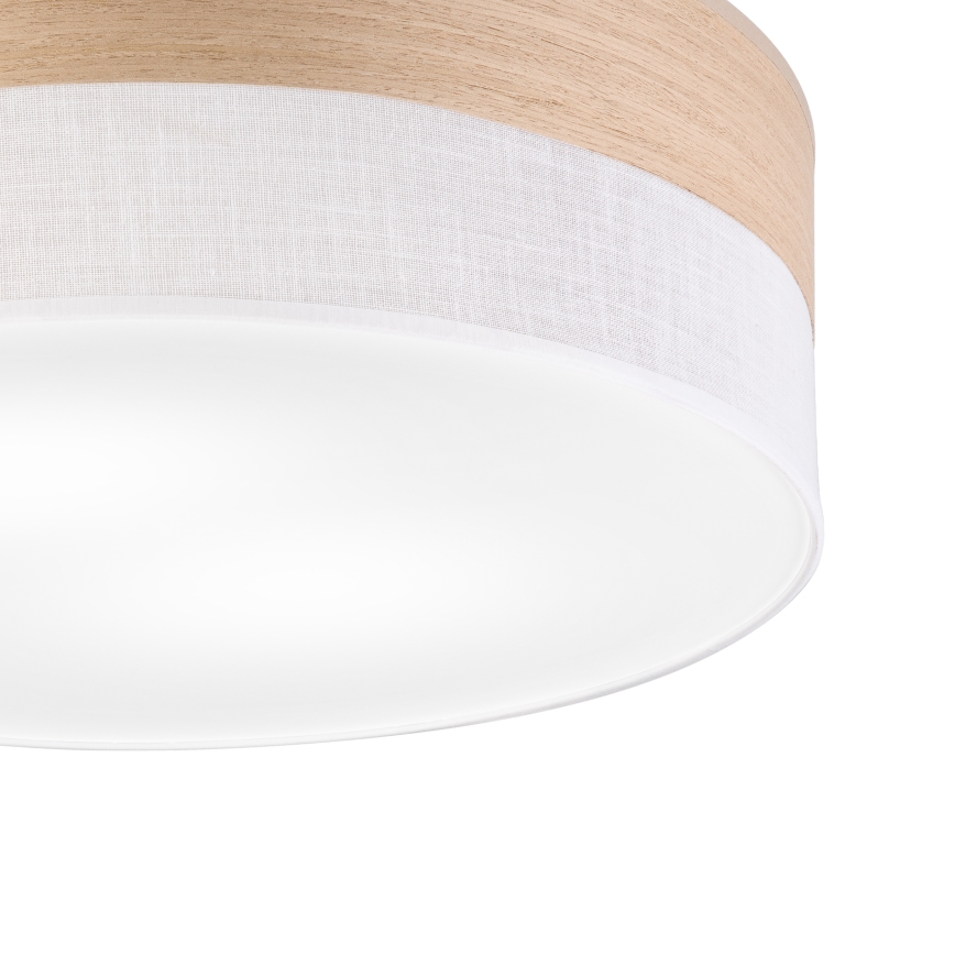 Plafondlamp SIRJA WOOD 2xE27/15W/230V diameter 45 cm wit/eiken