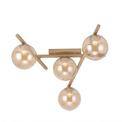 Plafondlamp SMART 4xE14/10W/230V beige/gerookt beige