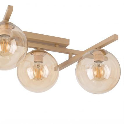 Plafondlamp SMART 4xE14/10W/230V beige/gerookt beige