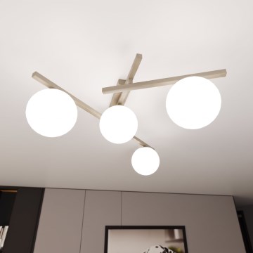 Plafondlamp SMART 4xE14/10W/230V beige/wit