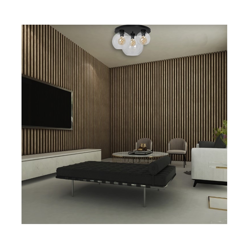 Plafondlamp SOFIA 3xE27/60W/230V doorzichtig